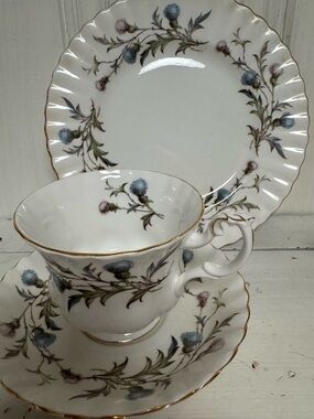 Royal Albert Bone China Brigadoon Trio c1963-72 Dessert Tea England Montrose